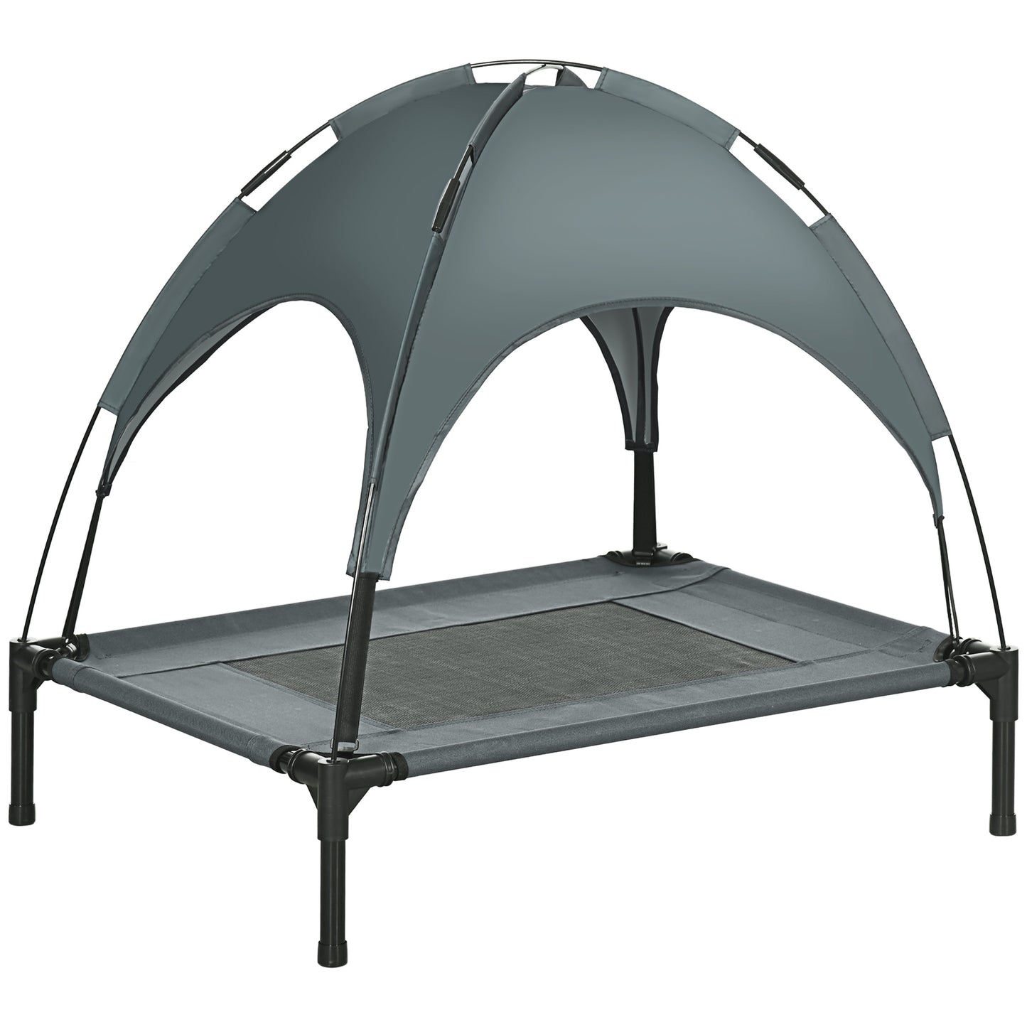 24" Elevated Dog Bed With Removable Canopy, UV Protection Canopy Shade