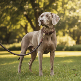 Monarch Leather Dog Collar & Leash Set