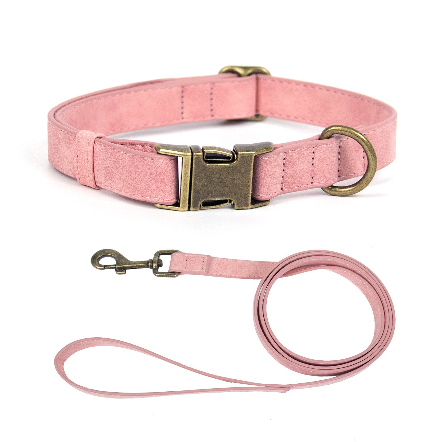 Vintage Suede Collar & Leash Set