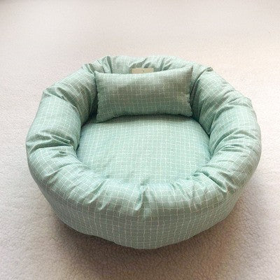 All-Season Lightweight Pet Nest with Double Cotton Filling & Neck Support
