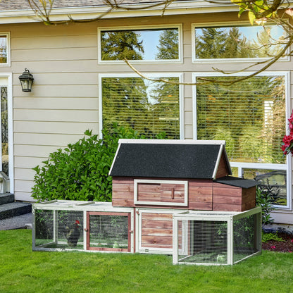 NestLoom Outdoor Chicken Coop with Nesting Box, Double Runs & Asphalt Roof