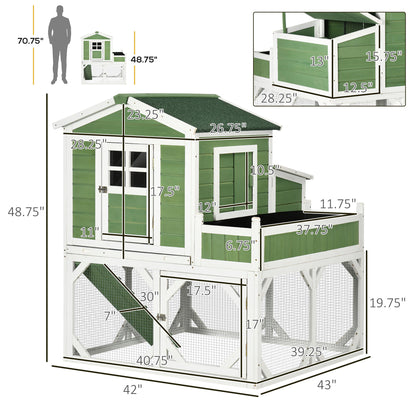 49" Chicken Coop Hen House with Garden Space