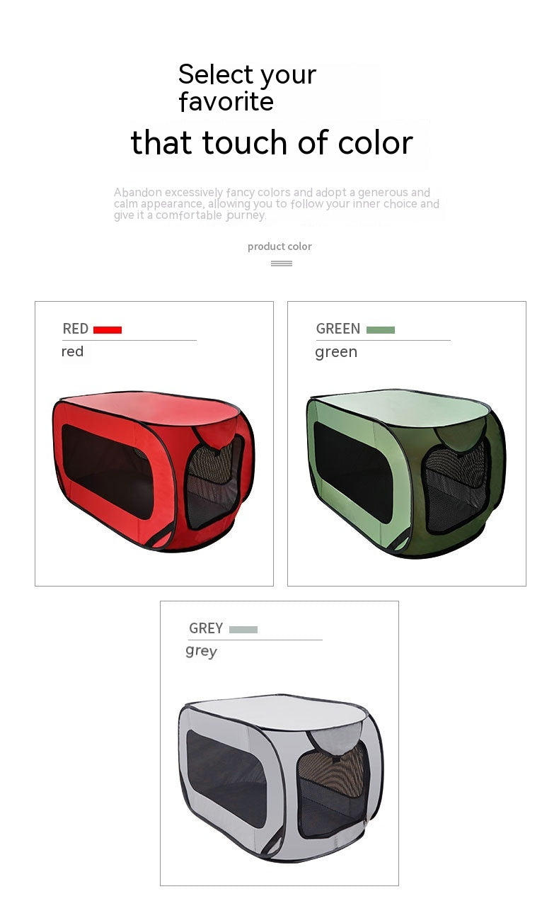Smart Portable Pet Cage with Quick-Fold Design & Ventilated Mesh Panels