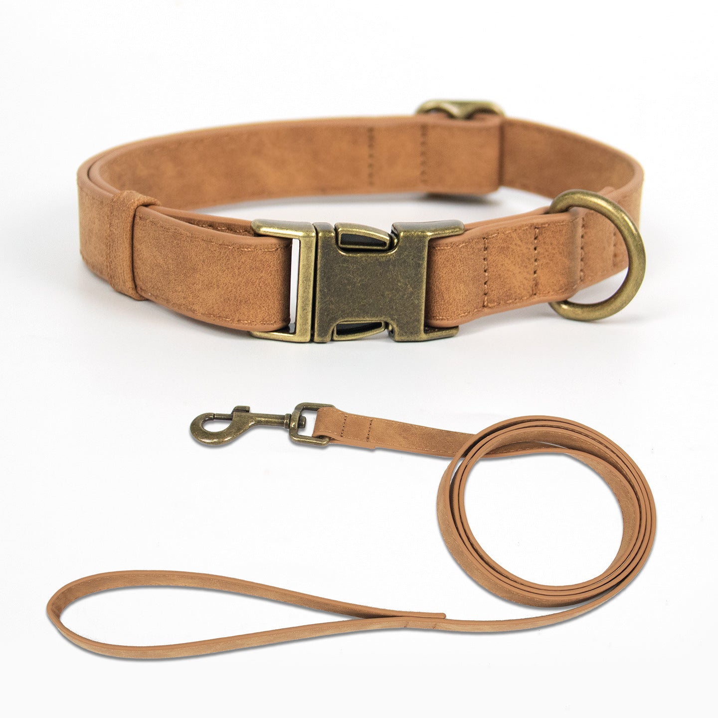 Vintage Suede Collar & Leash Set