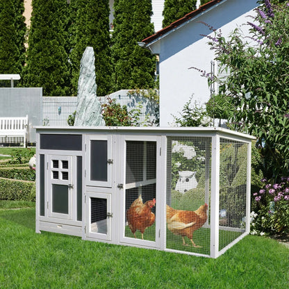 Outdoor Hen House with Run & Nesting Box