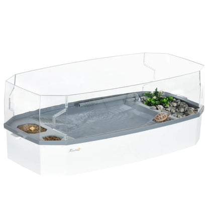 Turtle Habitat Tank Kit – Multi-Zone Aquarium with Basking Platform & Filtration System