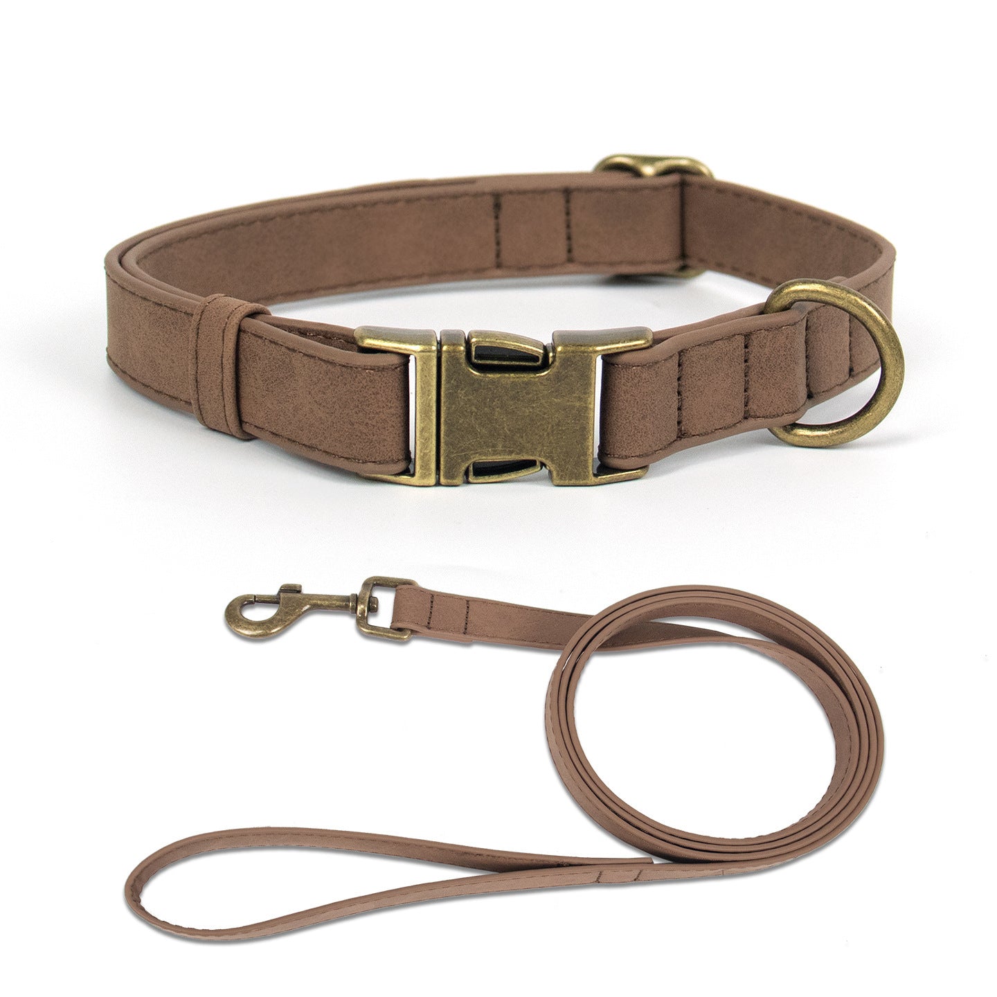Vintage Suede Collar & Leash Set