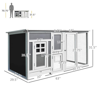 Outdoor Hen House with Run & Nesting Box