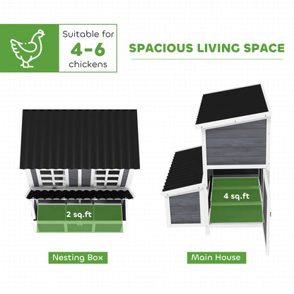 Roost & Run Coop With Nesting Box, Pull-Out Tray, Waterproof Roof