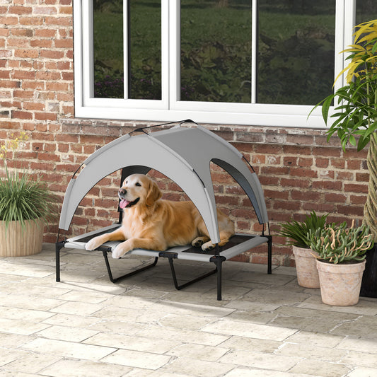 42" Elevated Dog Bed With Removable Canopy, UV Protection Canopy Shade