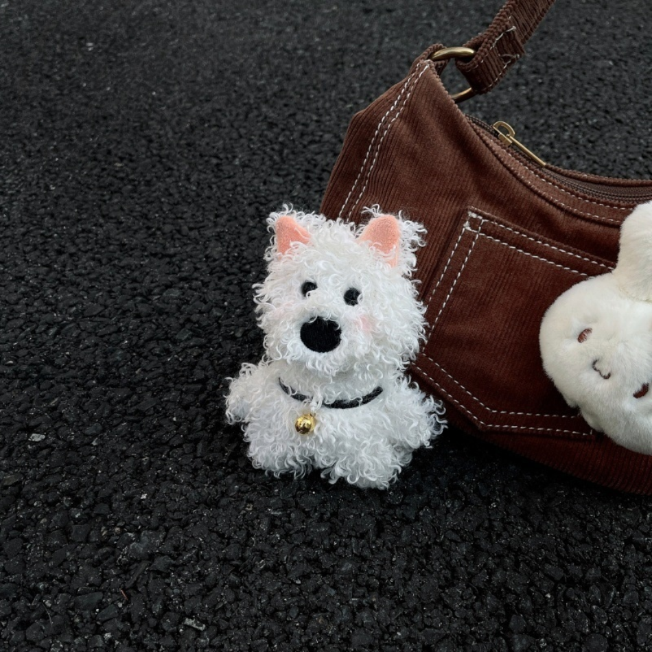 Cute Plush West Highland Puppy Phone Case Earphone Sleeves