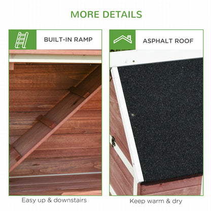 NestLoom Outdoor Chicken Coop with Nesting Box, Double Runs & Asphalt Roof