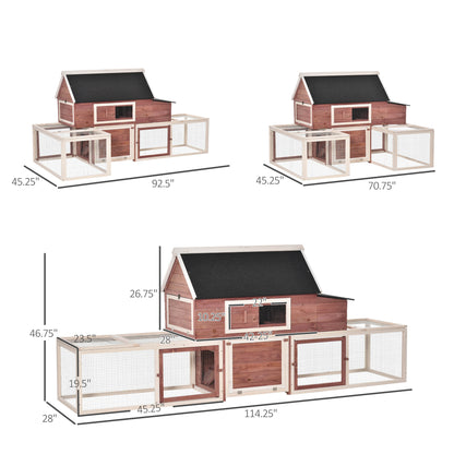 NestLoom Outdoor Chicken Coop with Nesting Box, Double Runs & Asphalt Roof