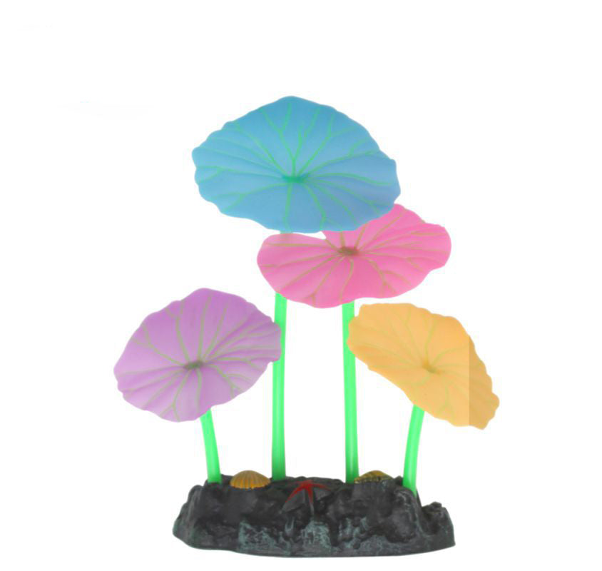 Fish Tank Simulation Plant – Eco-Friendly Lotus Leaf & Mushroom Aquarium Decoration