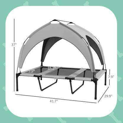 42" Elevated Dog Bed With Removable Canopy, UV Protection Canopy Shade