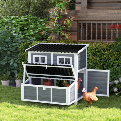 Roost & Run Coop With Nesting Box, Pull-Out Tray, Waterproof Roof