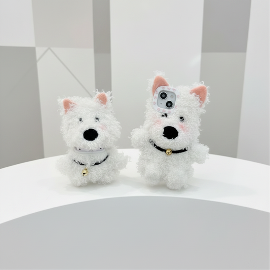 Westie Plush Phone Case & Earbud Case