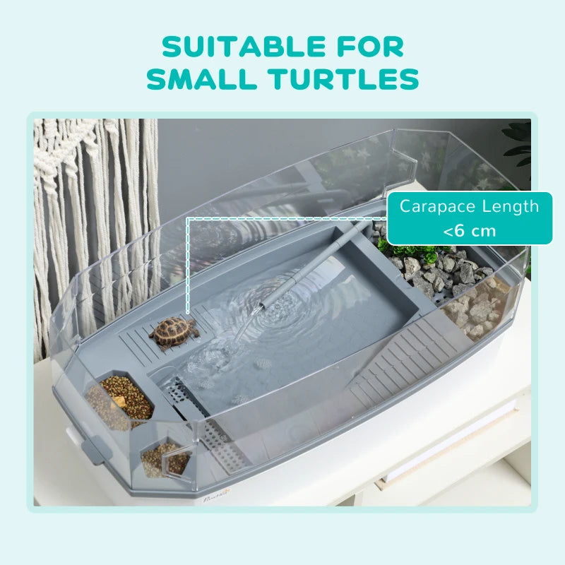 Turtle Habitat Tank Kit – Multi-Zone Aquarium with Basking Platform & Filtration System