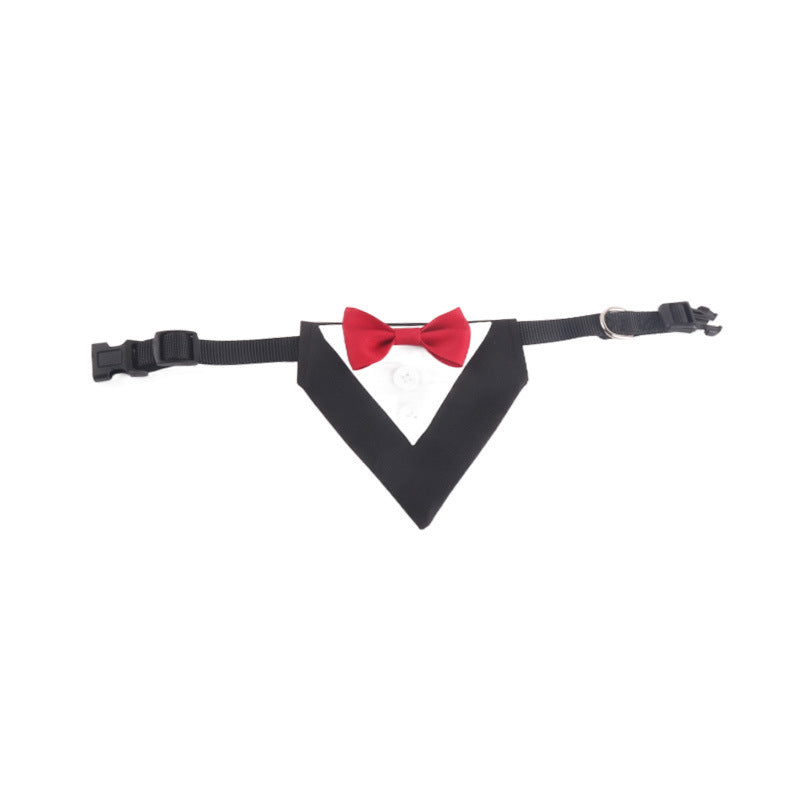 Aminger's Gentleman Style British Button Bow Dog Collar Wedding Accessories