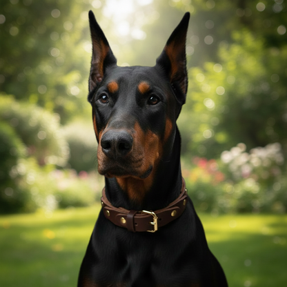 Genuine Leather Buckle Connection Collar