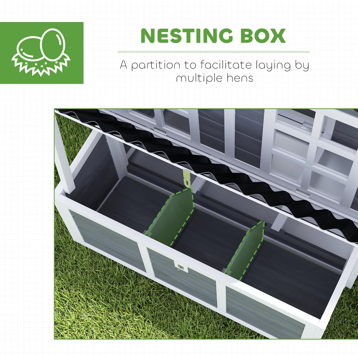 Roost & Run Coop With Nesting Box, Pull-Out Tray, Waterproof Roof