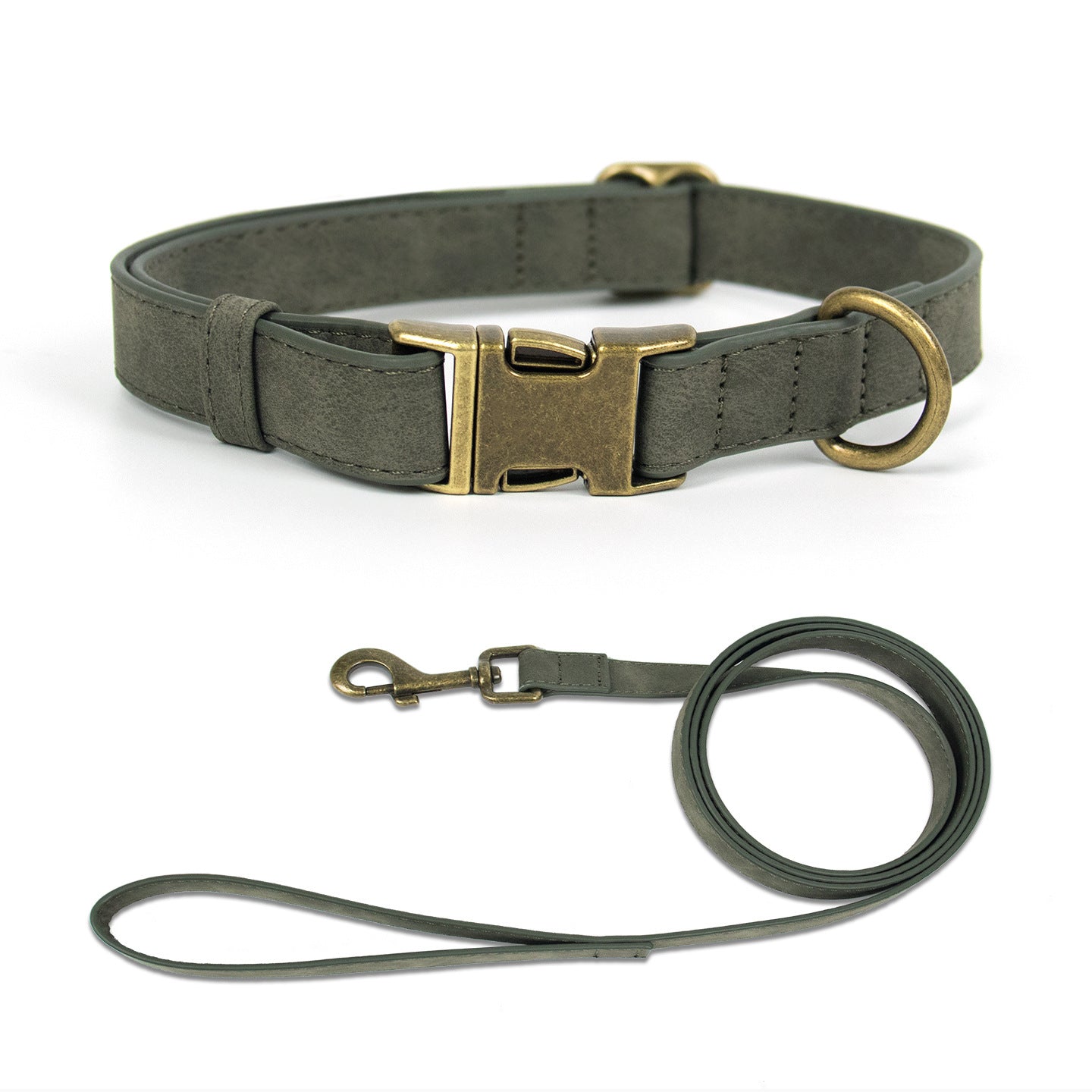 Vintage Suede Collar & Leash Set