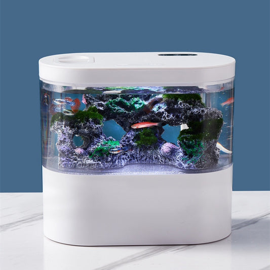 Desktop Self-Circulating Mini Aquarium – Closed Ecological Fish Tank with LED Lighting & Filtration System