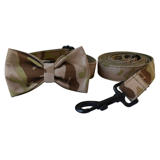 Camo Bowtie Collar and Leash Set