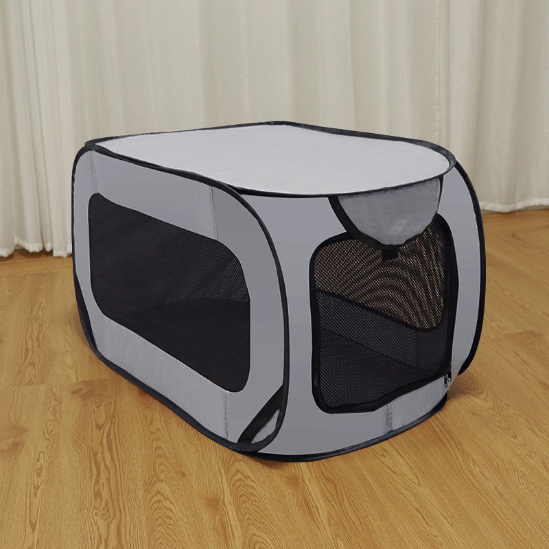 Smart Portable Pet Cage with Quick-Fold Design & Ventilated Mesh Panels