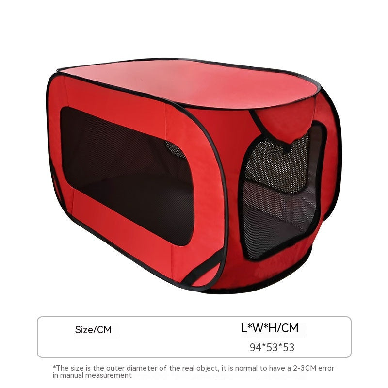 Smart Portable Pet Cage with Quick-Fold Design & Ventilated Mesh Panels
