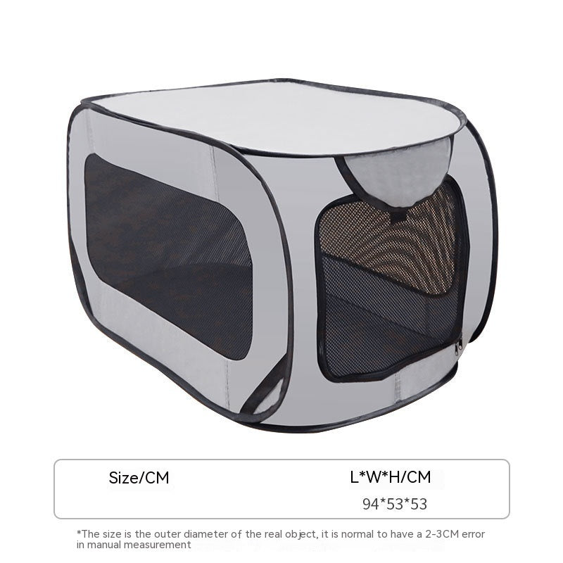 Smart Portable Pet Cage with Quick-Fold Design & Ventilated Mesh Panels