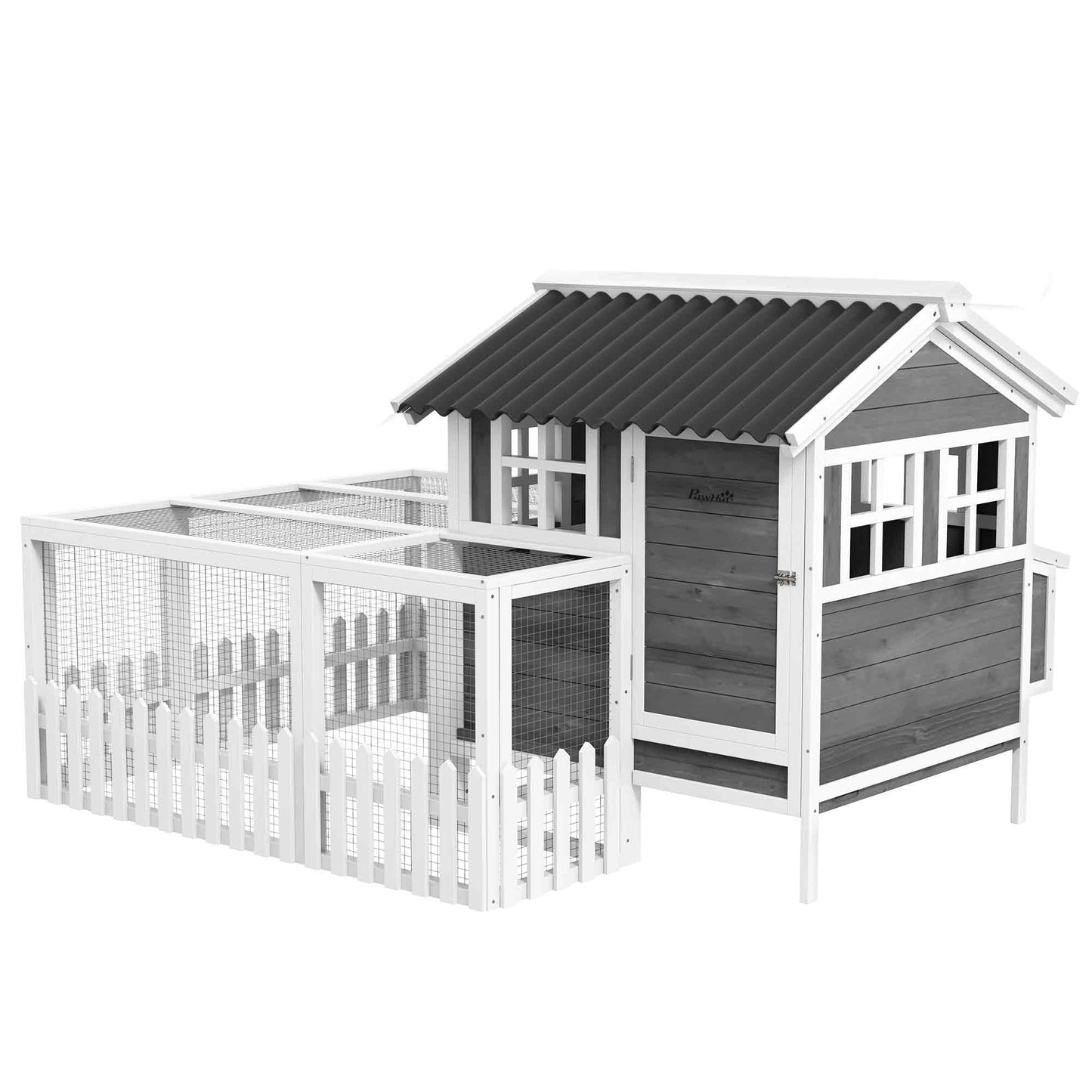 Premium Wooden Poultry Coop with Nesting Box & Run