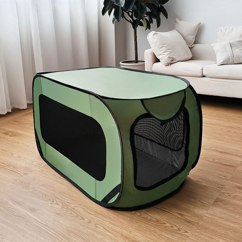 Smart Portable Pet Cage with Quick-Fold Design & Ventilated Mesh Panels