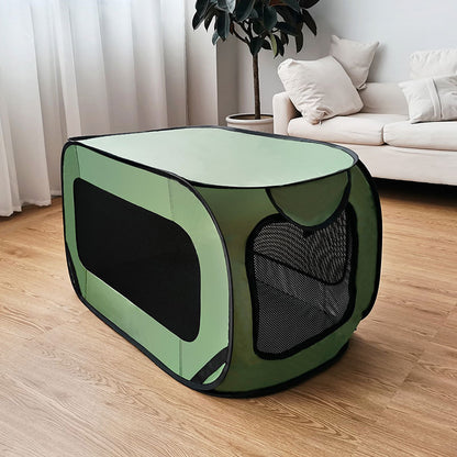 Smart Portable Pet Cage with Quick-Fold Design & Ventilated Mesh Panels