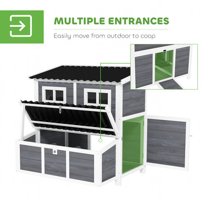 Roost & Run Coop With Nesting Box, Pull-Out Tray, Waterproof Roof