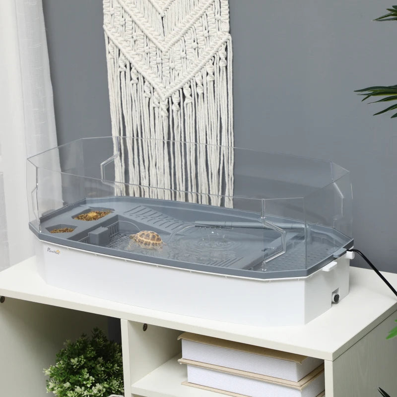 Turtle Habitat Tank Kit – Multi-Zone Aquarium with Basking Platform & Filtration System