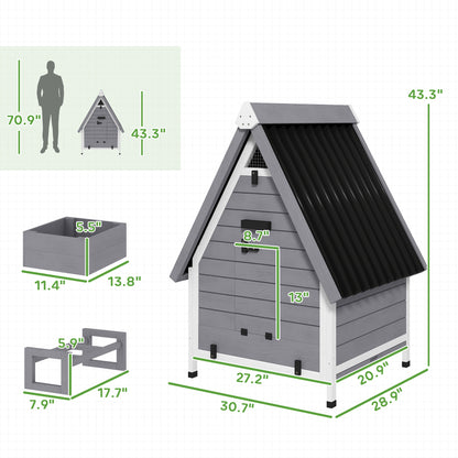 Happy Hen Coop - Outdoor Hen House with Nest Box & Easy-Clean Tray